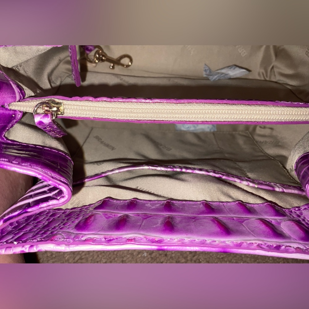 Brahmin Purple Croc-Embossed Crossbody Bag - Picture 7 of 12